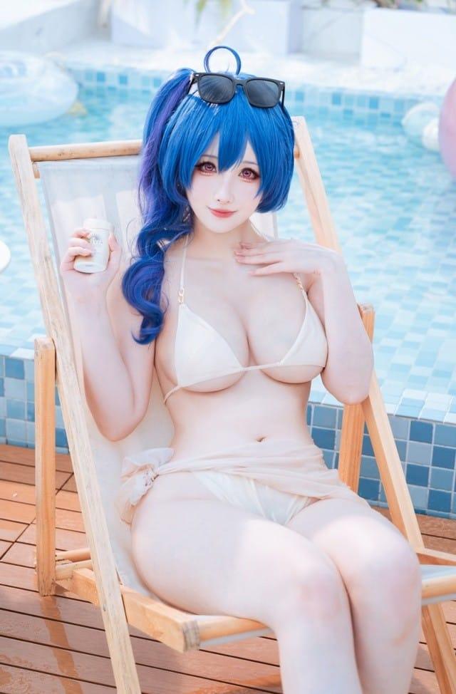 rioko凉凉子 – NO.138 圣路易斯 香槟色比基尼 [40P-309MB]-1